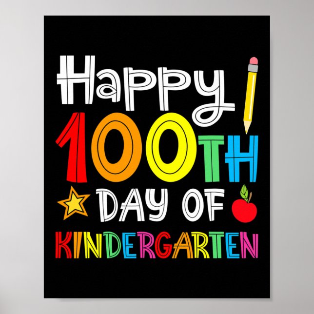 Poster Jours De Maternelle - Joyeux 100E Jour De L'École  (Devant)