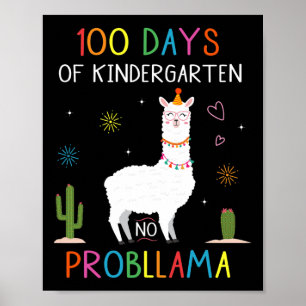 Poster Jours De Maternelle Pas De Problème Amusant Llama 
