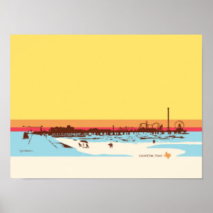 Poster Jours de surf - Galveston Island, Pleasure Pier