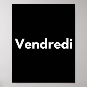 Poster Jours de vendredi de la semaine langue française F