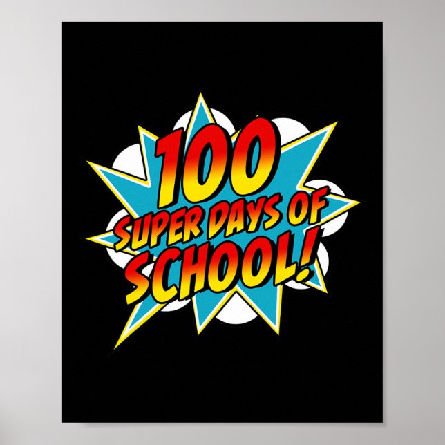 Poster Jours D'École Joyeux 100ème Jours D'École Superher (Devant)