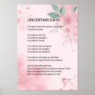 Poster Jours incertains - Hope Courage Encouragement Poem