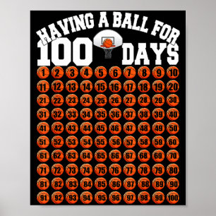 Poster Jours Mignons Jour École Basketball École 100 100è