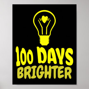Poster Jours Plus Brighter Joyeux 100 Jours De Garçons D'