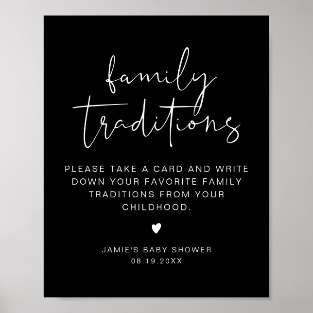 Poster JOVI Edgy Baby shower des traditions de la famille (Devant)