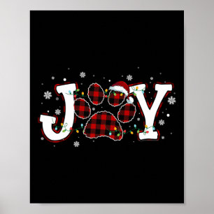 Poster Joy Buffalo Red Plaid Chien Empreinte de patte Chr