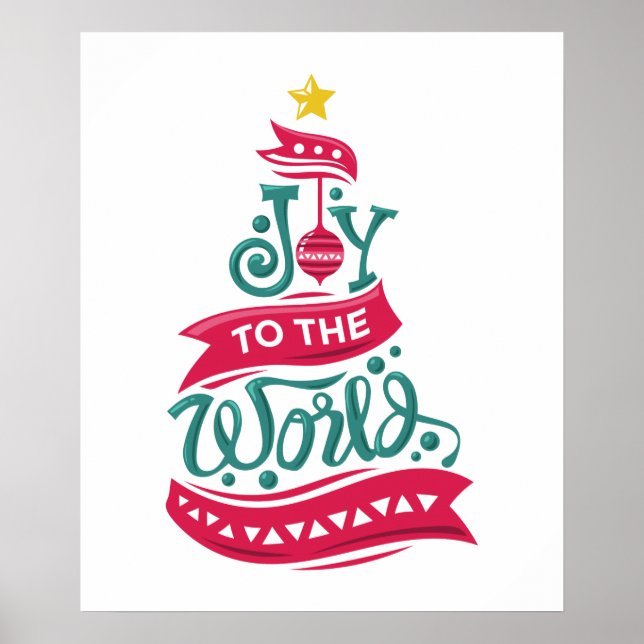 Poster Joy to the World Christmas Citation Typographie (Devant)