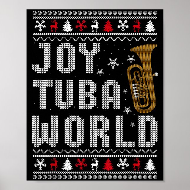 Poster Joy Tuba World Funny Music Lover Ugly Christmas Sw (Devant)