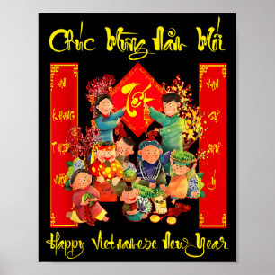Poster Joyeuse année nouvelle vietnamienne Chuc Mung Nam