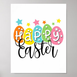 Poster Joyeuse Chasse aux oeufs de lapin de Pâques Fête d