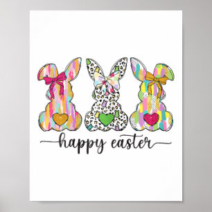 Poster Joyeuse coquette de Pâques lapin de Pâques avec la