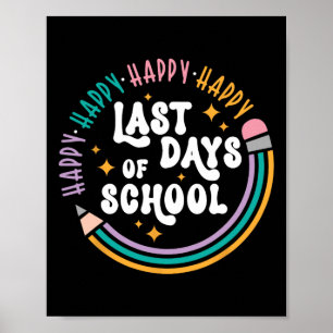 Poster Joyeuse Dernière Journée D'Enseignants Scolaires E