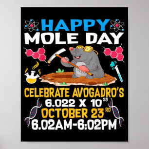 Poster Joyeuse Fête De La Mole Le 23 Octobre Femme Amoure