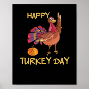 Poster Joyeuse fête de la Turquie Thanksgiving Jour de la
