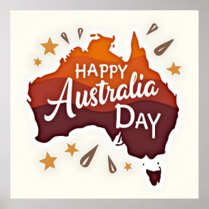 Poster Joyeuse Fête de l'Australie