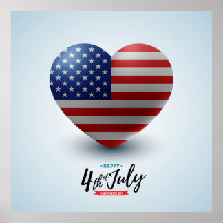 Poster Joyeuse fête de l'indépendance 4 juillet
