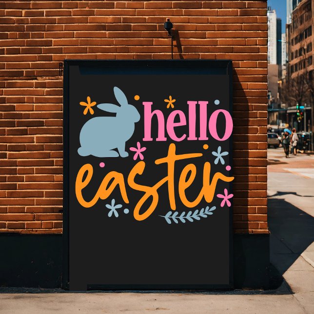 Poster Joyeuse fête de Pâques - Chasseur d'oeufs de Pâque (Créateur téléchargé)