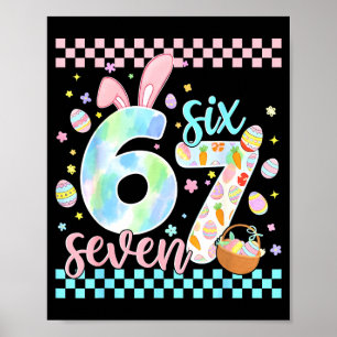 Poster Joyeuse fête de Pâques drôle 67 Six Sept Lapin Œuf