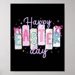 Poster Joyeuse fête de Pâques Lapin drôle Amoureux de lap