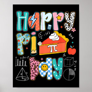 Poster Joyeuse fête de Pi Drôle de professeur de maths Pr