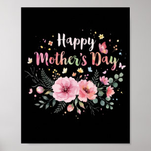 Poster Joyeuse fête des Mères 2026 Fleurs mignonnes pour