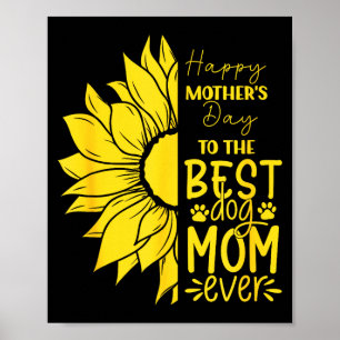 Poster Joyeuse fête des mères à la maman de chien, soleil