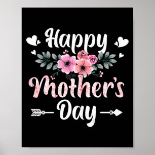 Poster Joyeuse fête des mères aux femmes avec maman maman