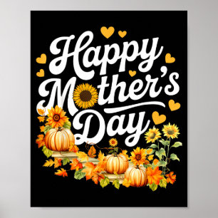 Poster Joyeuse fête des mères drôle fleurs mignonnes pour