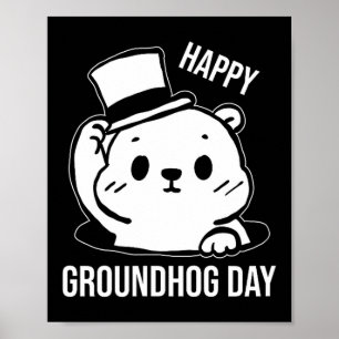 Poster Joyeuse journée de la marmotte en ligne art 