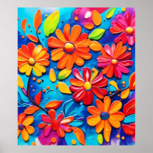 Poster Joyeuse peinture florale