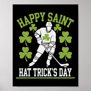 Poster Joyeuse Saint Hat Trick's Day Saint-Patrick Hockey