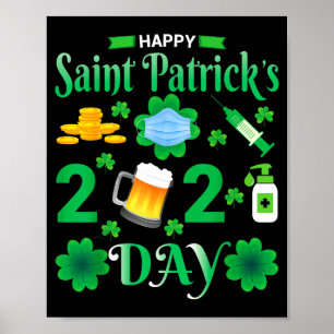 Poster Joyeuse Saint-Patrick 2024 Visage de Trèfle Irland