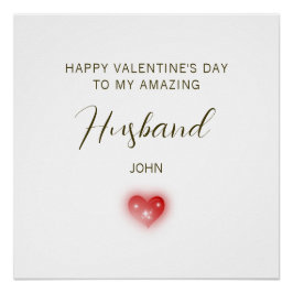 Poster Joyeuse Saint-Valentin à mon mari incroyable