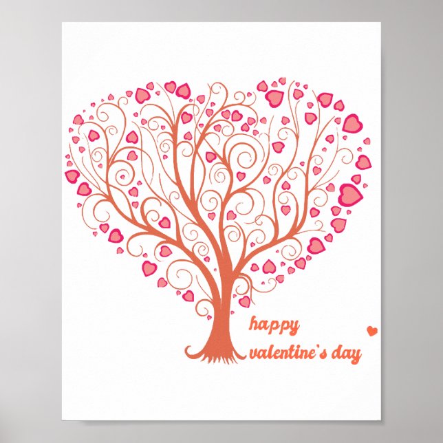 Poster Joyeuse Saint Valentin au coeur de l'arbre (Devant)