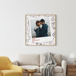 Poster Joyeuse Saint Valentin Coeur rose Photo de couple