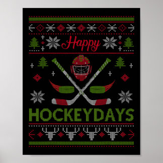 Poster Joyeuses Fêtes de Hockey Cool Noël de Hockey qui s