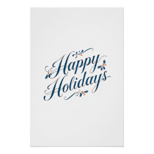 Poster Joyeuses Fêtes Joyeux Noël Famille Nouvel An