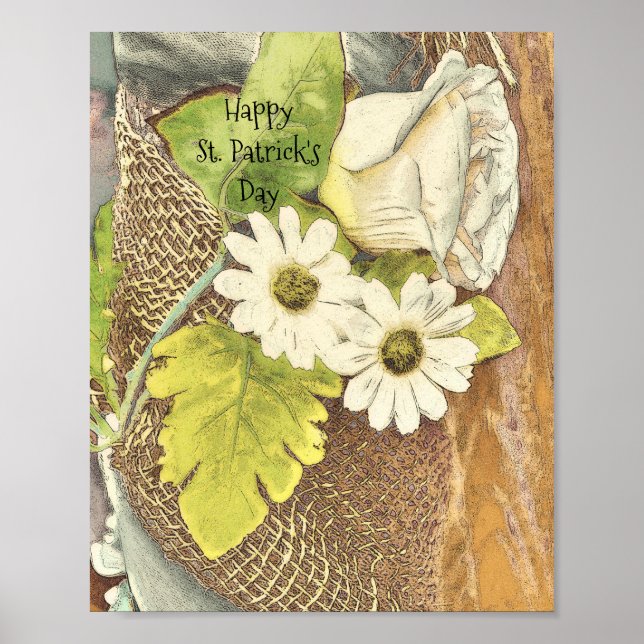 Poster Joyeuses fleurs blanches de la Saint Patrick (Devant)