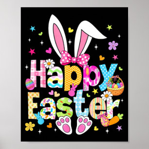 Poster Joyeuses Pâques 2026 Mignon Lapin Jour de Pâques F