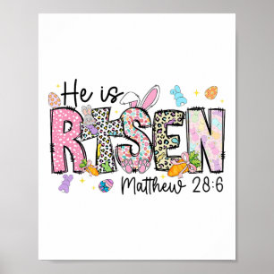 Poster Joyeuses Pâques Il Est Ressuscité Jésus Matthieu 2