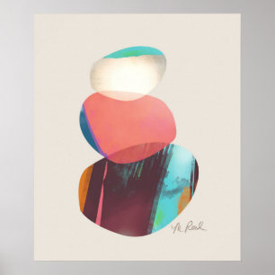 Poster Joyeuses pierres colorées d'aquarelle