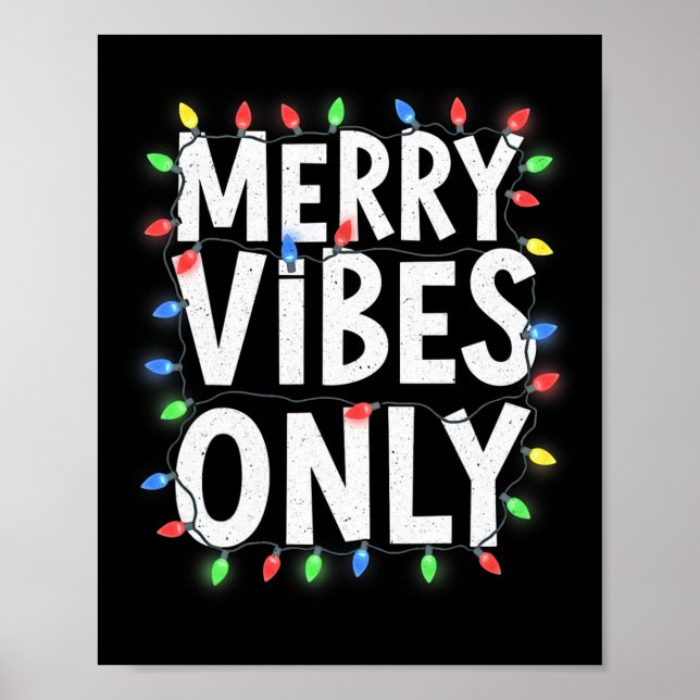 Poster Joyeuses Vibes Uniquement Fun Vacances Lumières No (Devant)