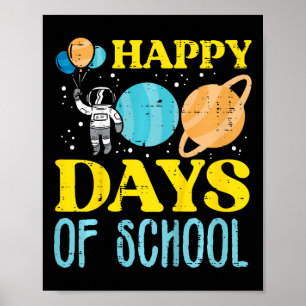Poster Joyeux 100 Jours D'Astronaut Scolaire Planètes 100