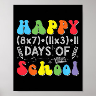 Poster Joyeux 100 Jours De L'École D'Équation Mathématiqu