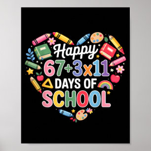 Poster Joyeux 100 Jours D'école Équation Mathématique 100