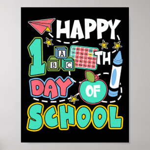 Poster Joyeux 100 Jours D'école Pomme Enseignant Élève Am