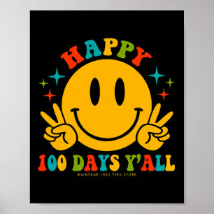 Poster Joyeux 100 jours Y’all Enseignants Étudiants 100e