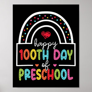 Poster Joyeux 100e Jour des élèves mignons du préscolaire