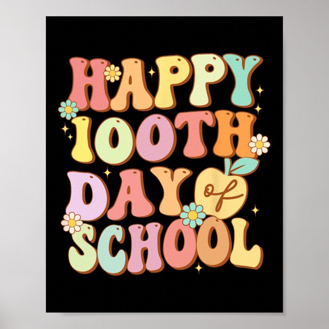 Poster Joyeux 100ème Jour De L'École Mignonnes Étudiants  (Devant)
