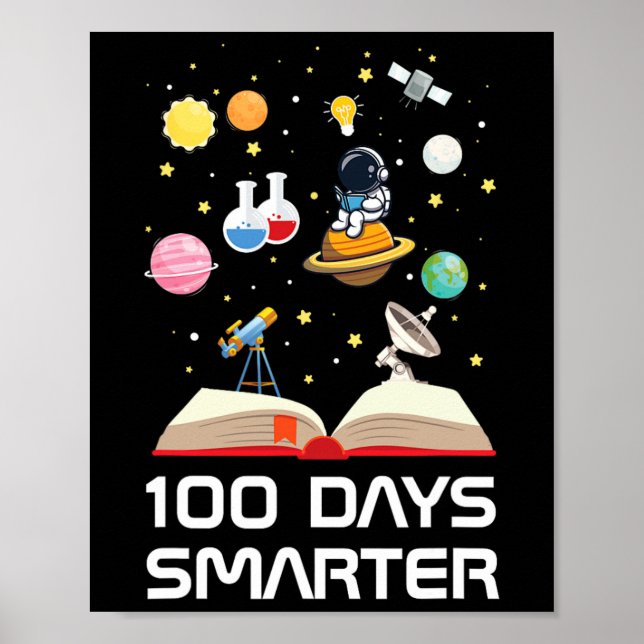 Poster Joyeux 100ème Jour D'École 100 Jours Smarter Space (Devant)